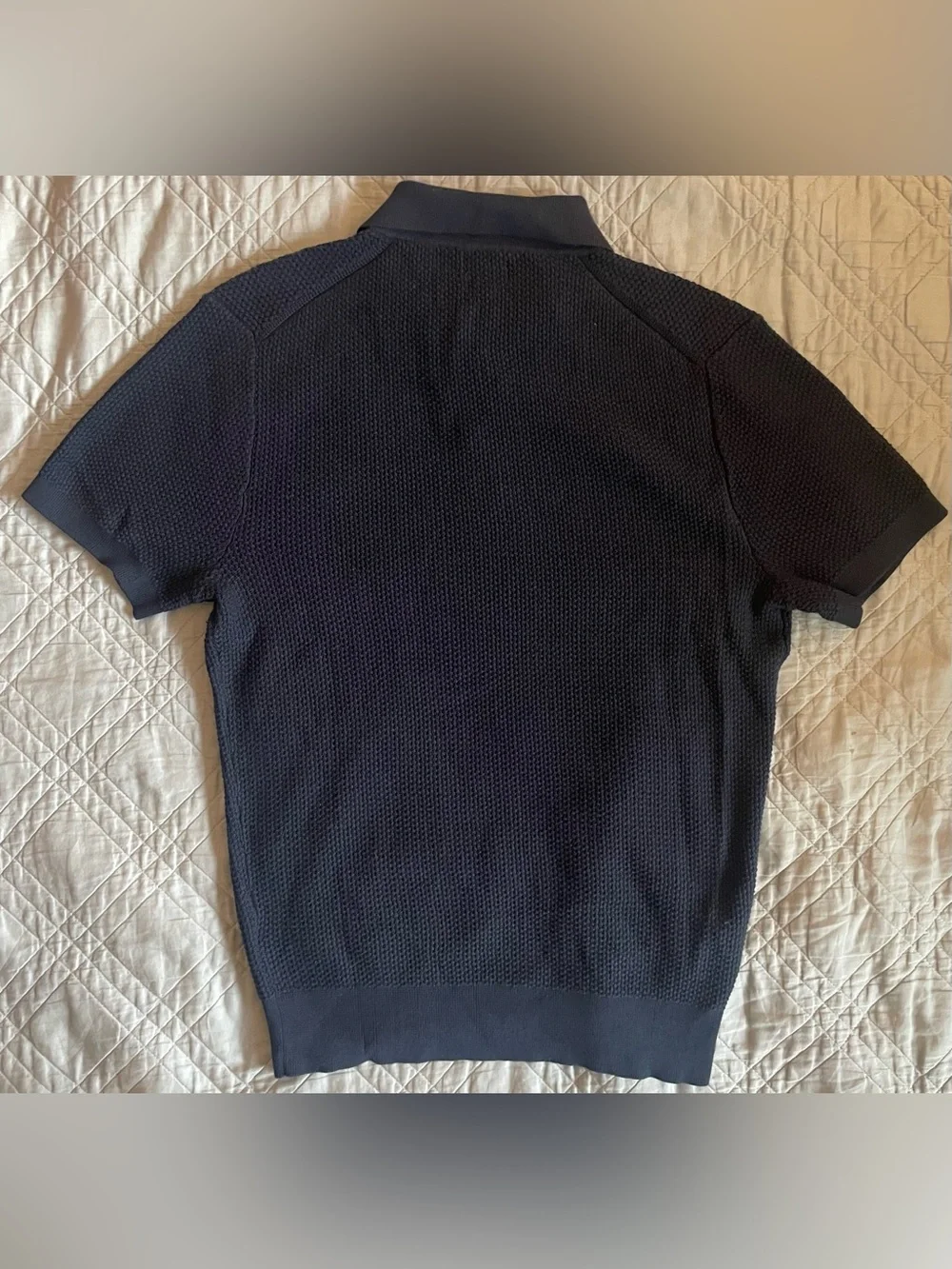 J. CREW Textured cotton sweater-polo in Navy Size S NWD $120 CT457